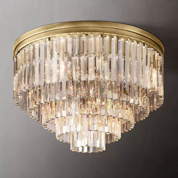 1920s Art Deco Round Flushmount 32"
