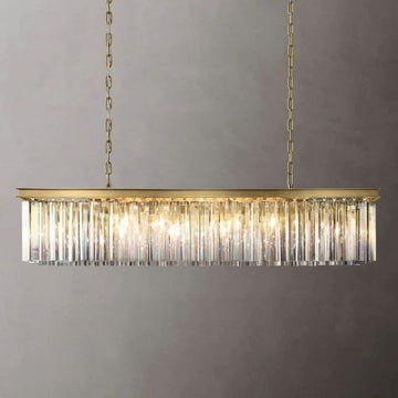 1920s Art Deco Single Rectangular Chandelier 49"W/60"W