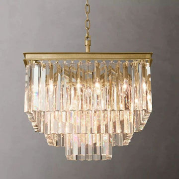 1920s Art Deco Square Chandelier 22"