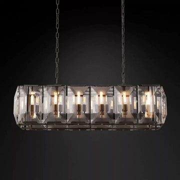 Aubrey Crystal Rectangular Chandelier 42"