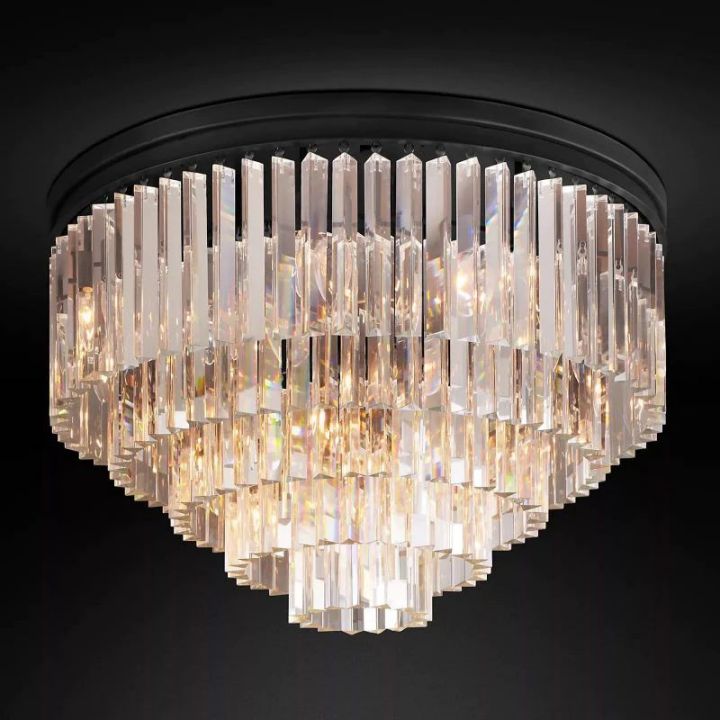 1920s Art Deco Round Flushmount 32"