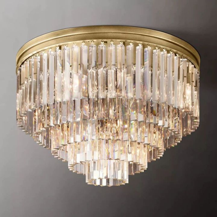1920s Art Deco Round Flushmount 32"