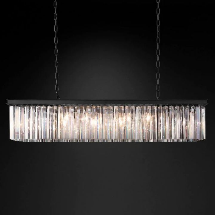 1920s Art Deco Single Rectangular Chandelier 49"W/60"W