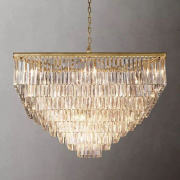 1920s Art Deco Square Chandelier 47"