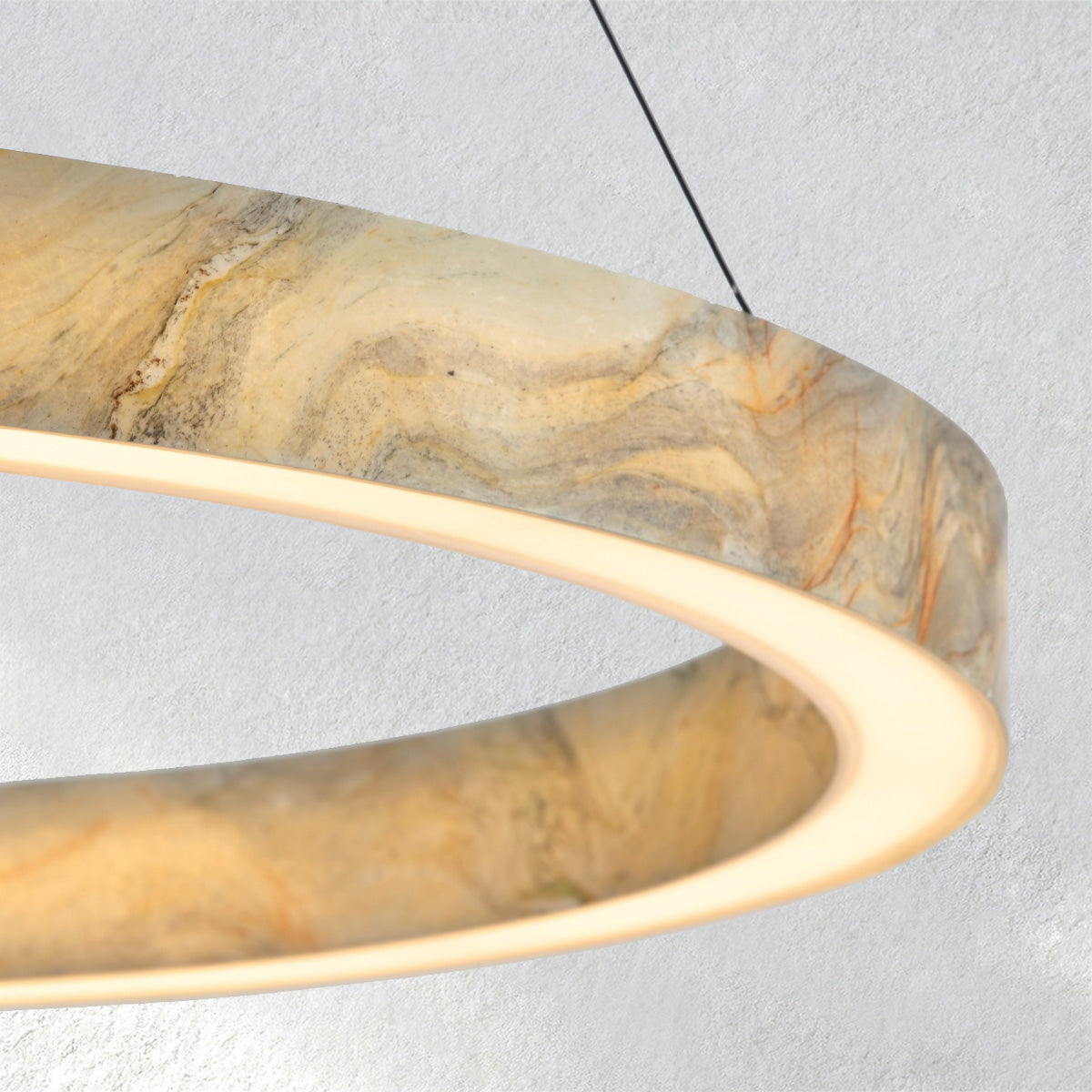 Ebuildhome Alabaster StoneGlow Round Chandelier