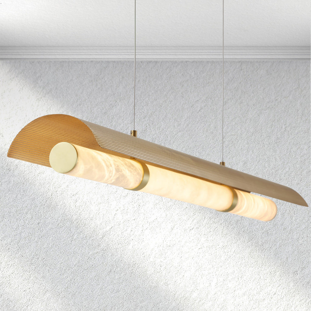 Ebuildhome Mirage Alabaster Linear Chandelier