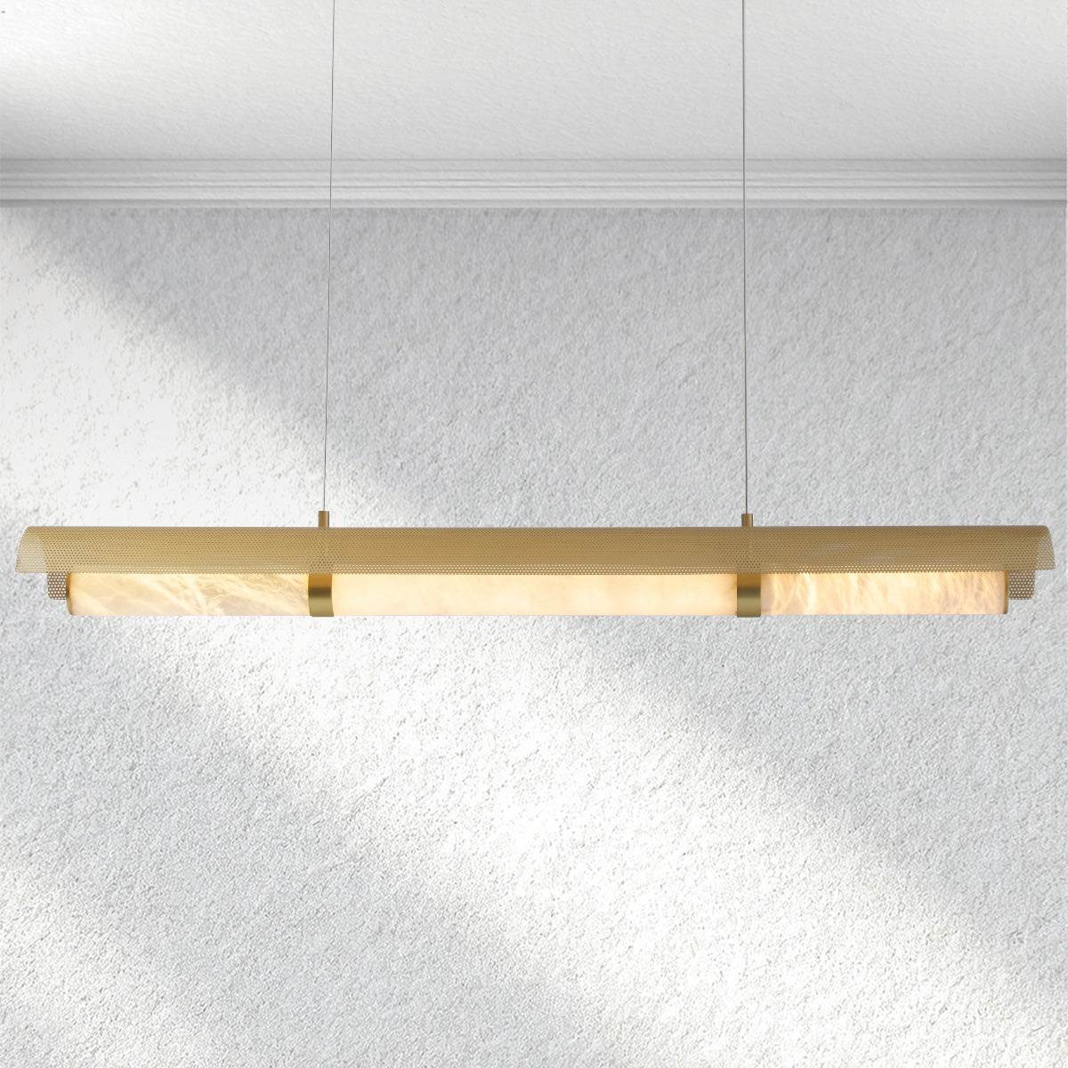 Ebuildhome Mirage Alabaster Linear Chandelier