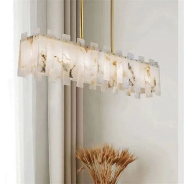 Alabaster Linear Chandelier 39"