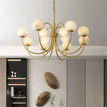 Alabaster Radial Chandelier