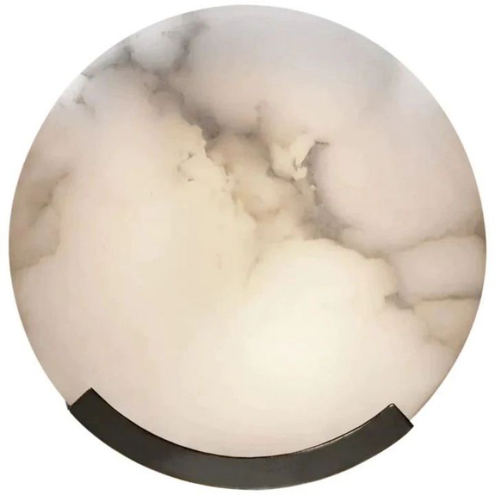 Alabaster Round Plate Sconce