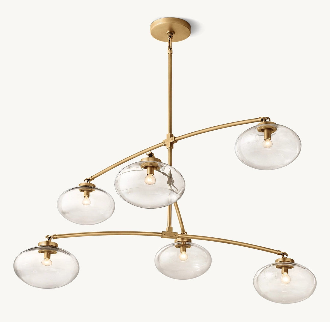 Cabernet Clear Glass Mobile Round Chandelier 72"