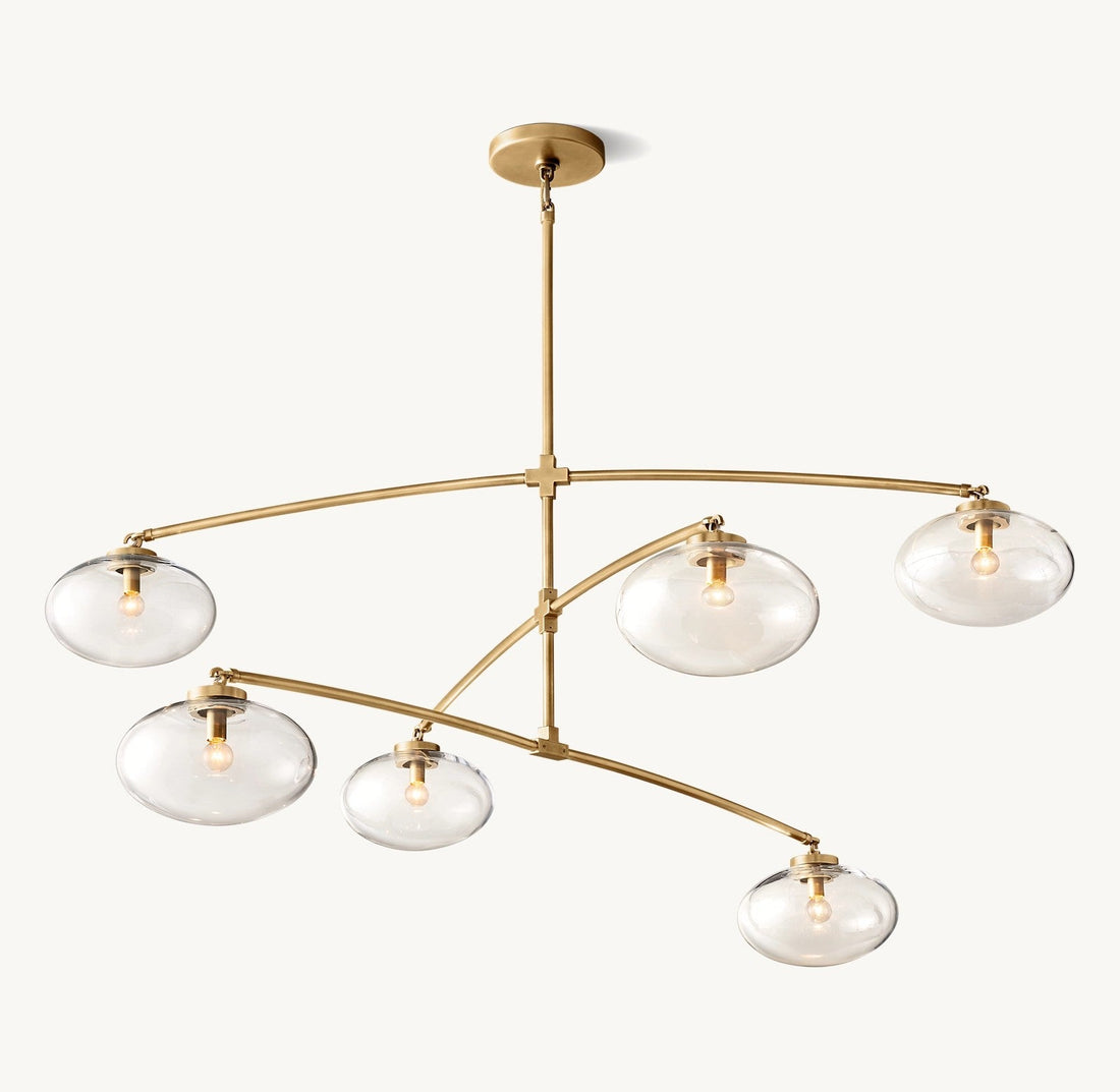 Cabernet Clear Glass Mobile Round Chandelier 60"