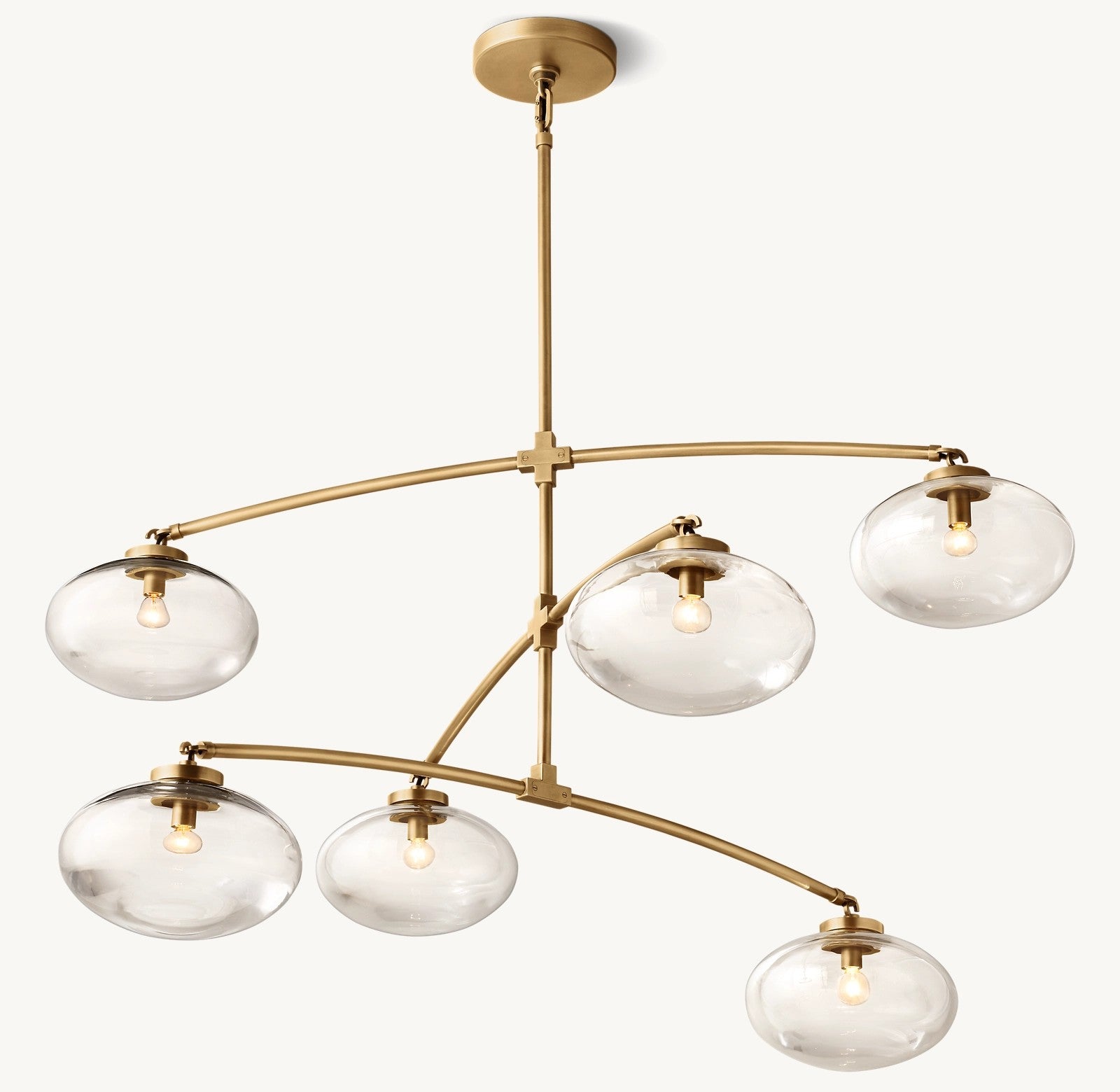 Cabernet Clear Glass Mobile Round Chandelier 48"