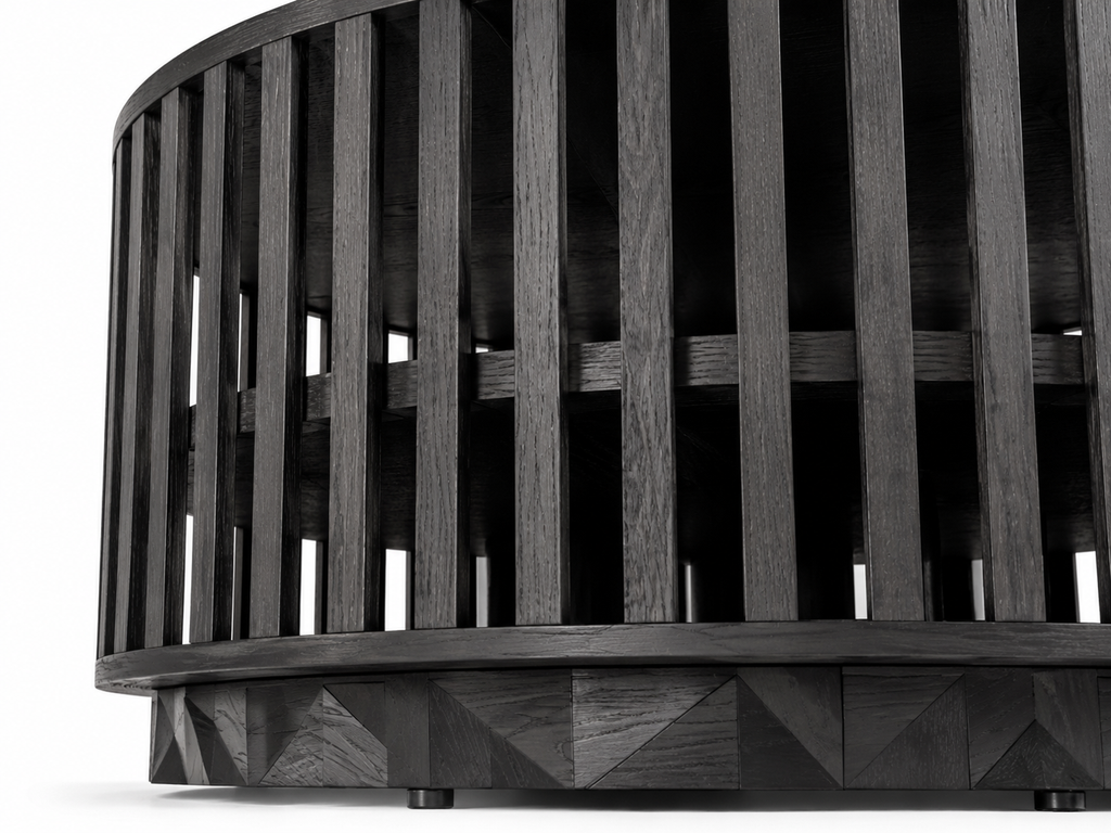 Ebuildhome  Black Silver Fir Wood Coffee Table