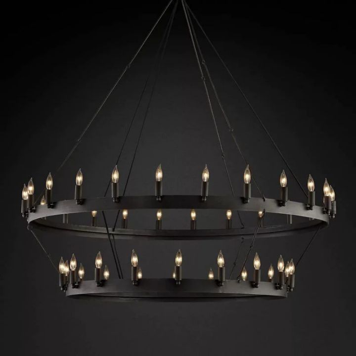 Coral Vintage Candelabra 2-Tier Chandelier