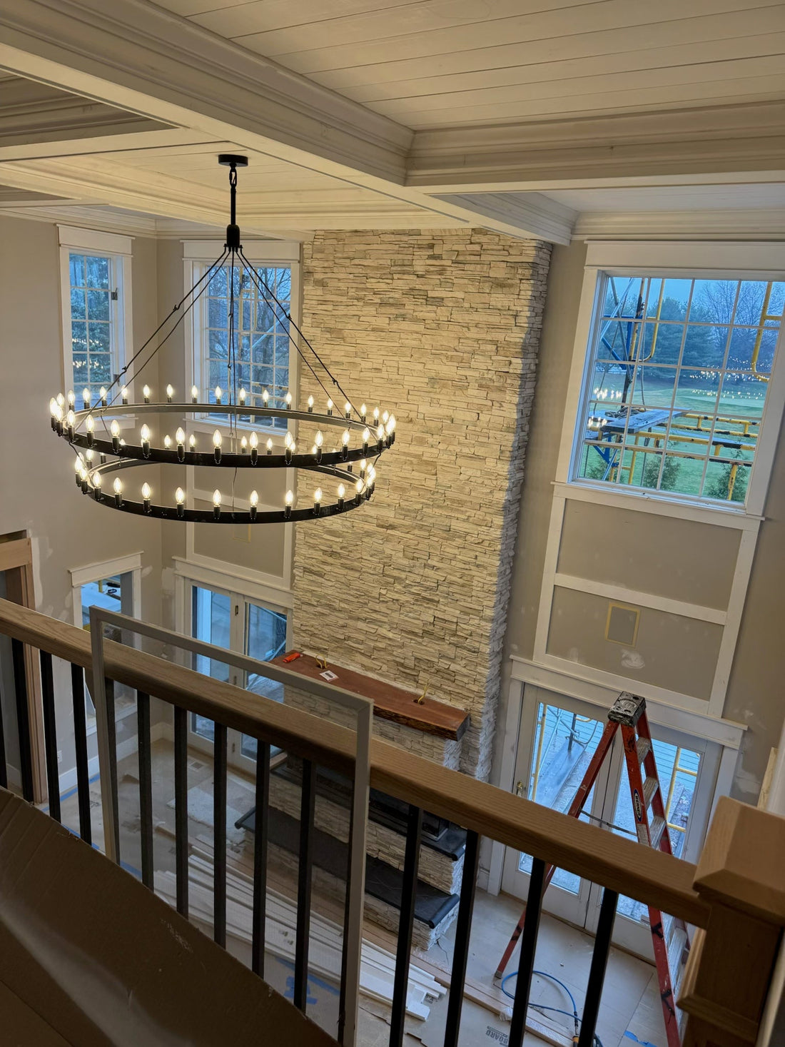Coral Vintage Filament 2-Tier Chandelier