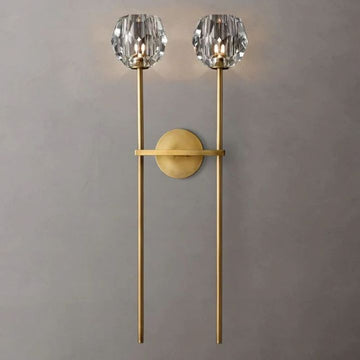 Crysball Clear Glass Double Grand Wall Sconce