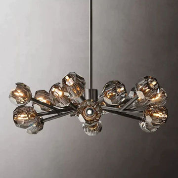 Crysball Glass Round Chandelier 36"