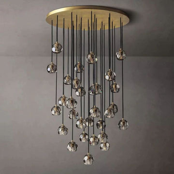 Crysball Smoke Glass Round Cluster Chandelier 40"