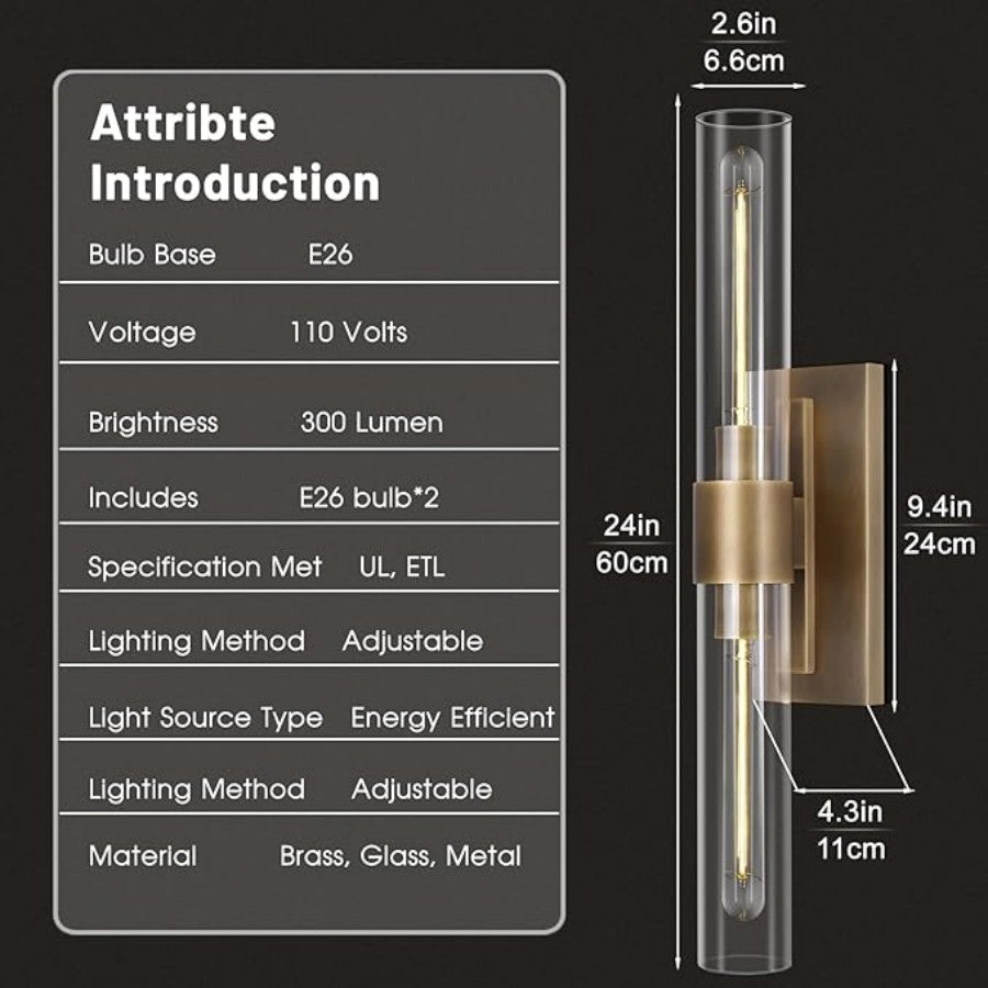 Lave Brass Linear Sconce