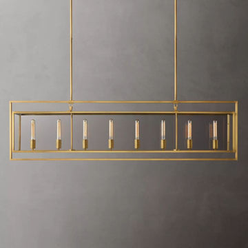 Lykke Glass Lantern Rectangular Chandelier 72"