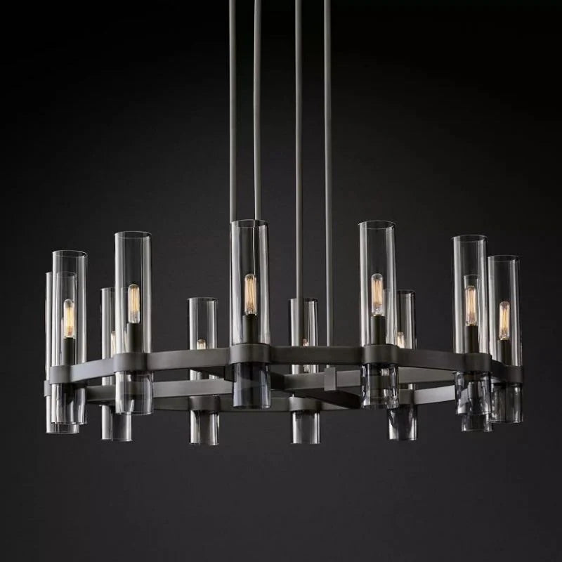 Lavelle Round Glass Chandelier 36"