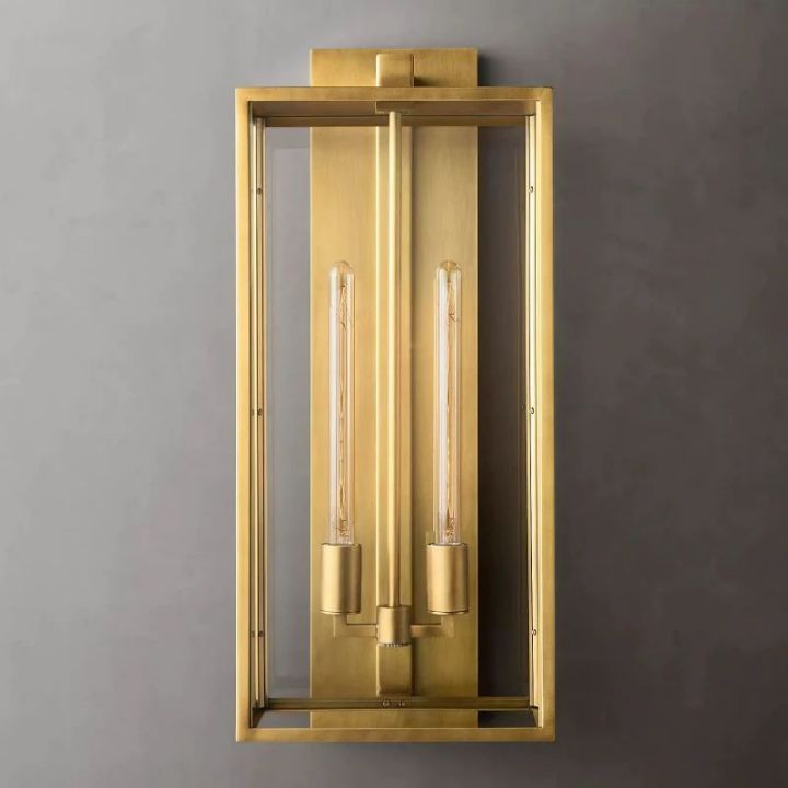 Starry  Outdoor Square Lantern Wall Sconce 28"